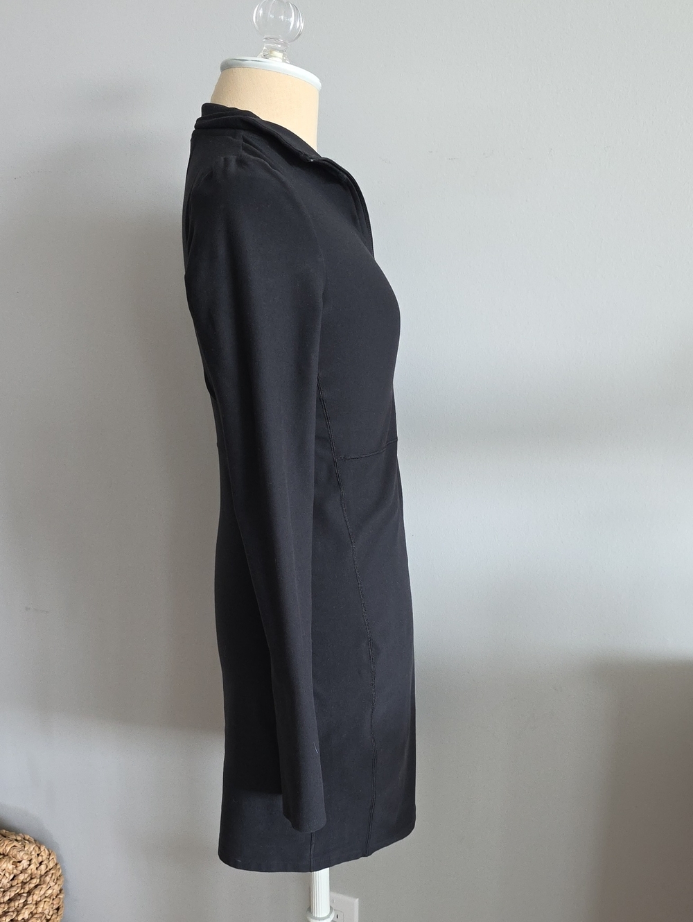 CALIA Black Long-Sleeve Zip-Front Women's Dress - Picture 4 of 6